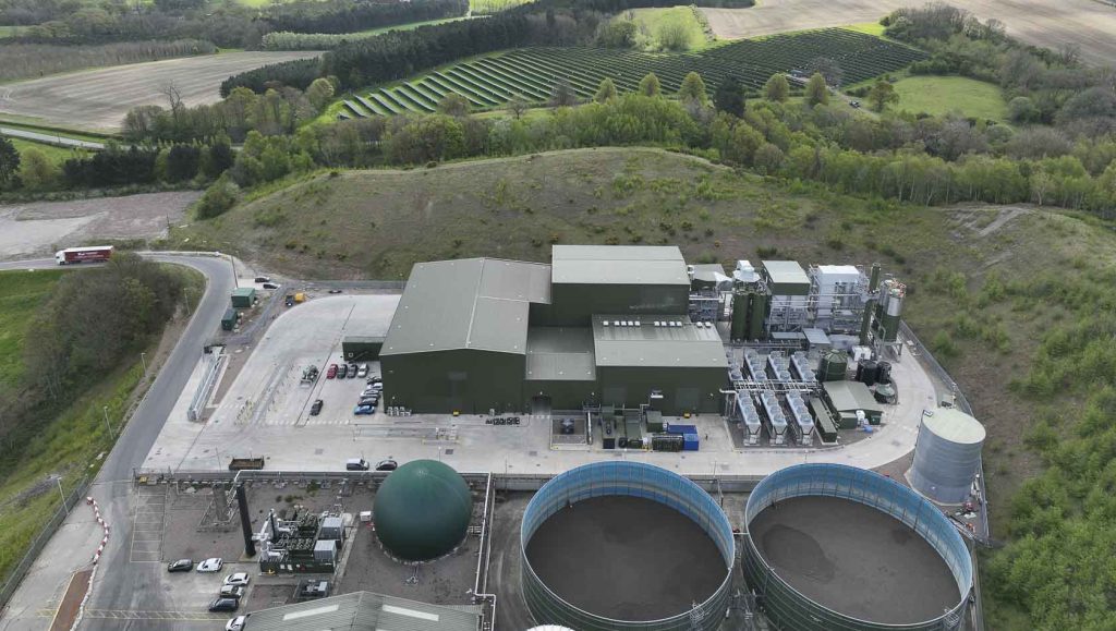 Aerial photo of a water treatment plant