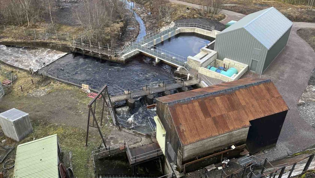 Aerial photograph of a water treatment plant