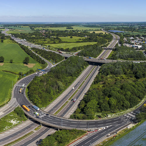 Aerial photo of a motorway